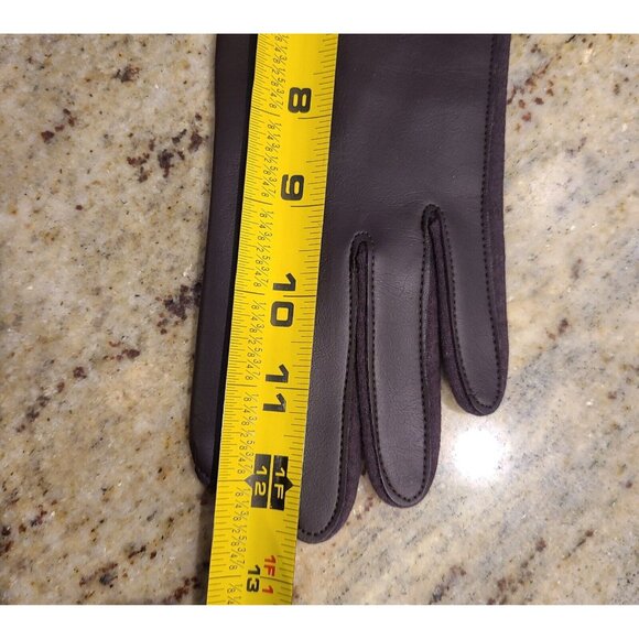 New! Vintage Women's One Size Brown Faux Leather Lined 12.5" Ling Gloves Japan - Picture 10 of 12